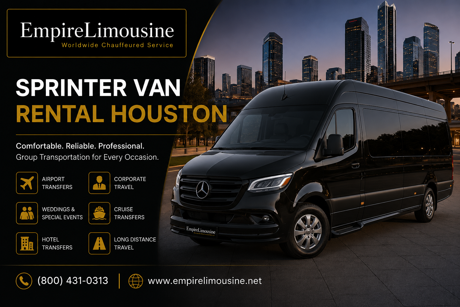 Sprinter Van Rental Houston: Comfortable Transportation for Groups